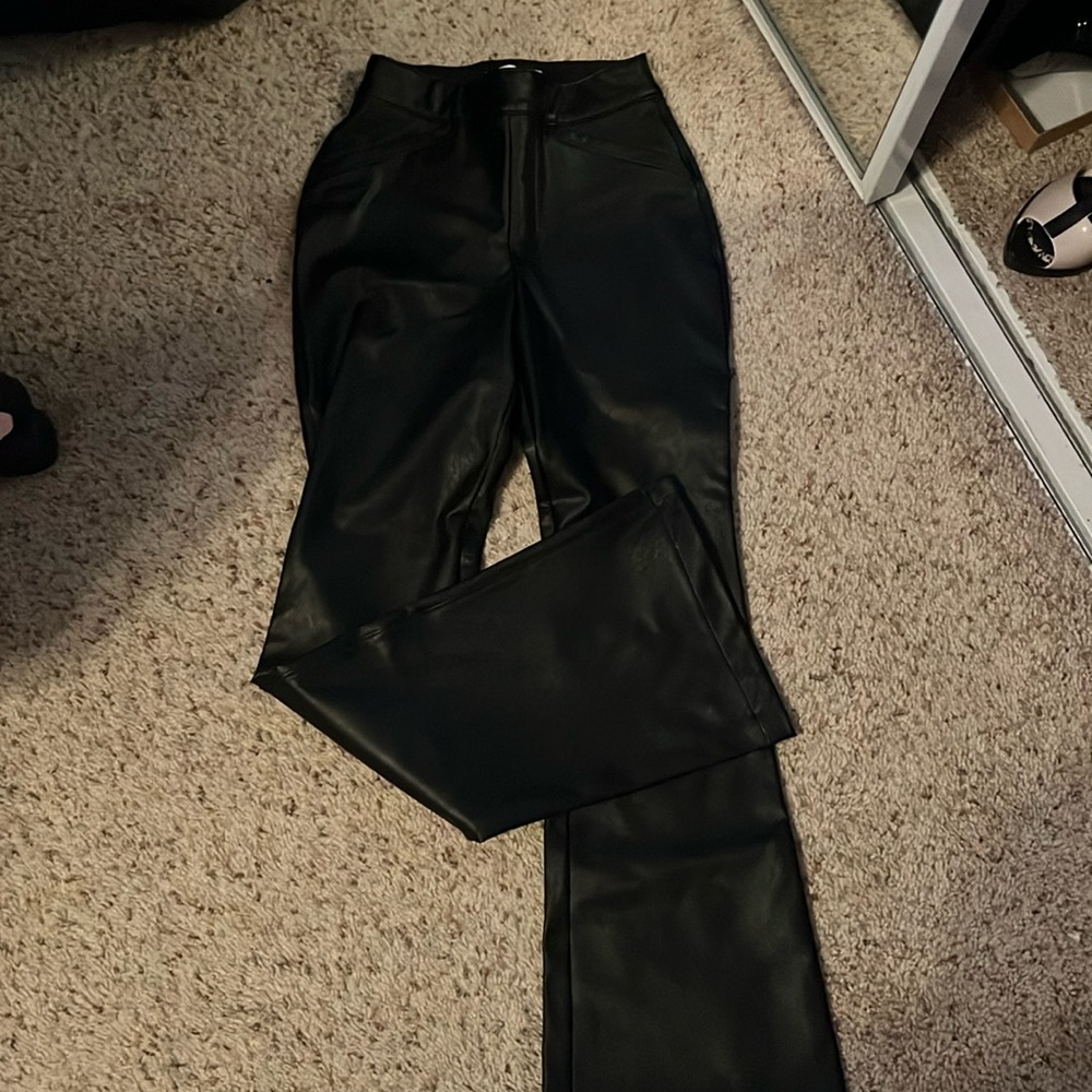 SPANX Leather like flare pants